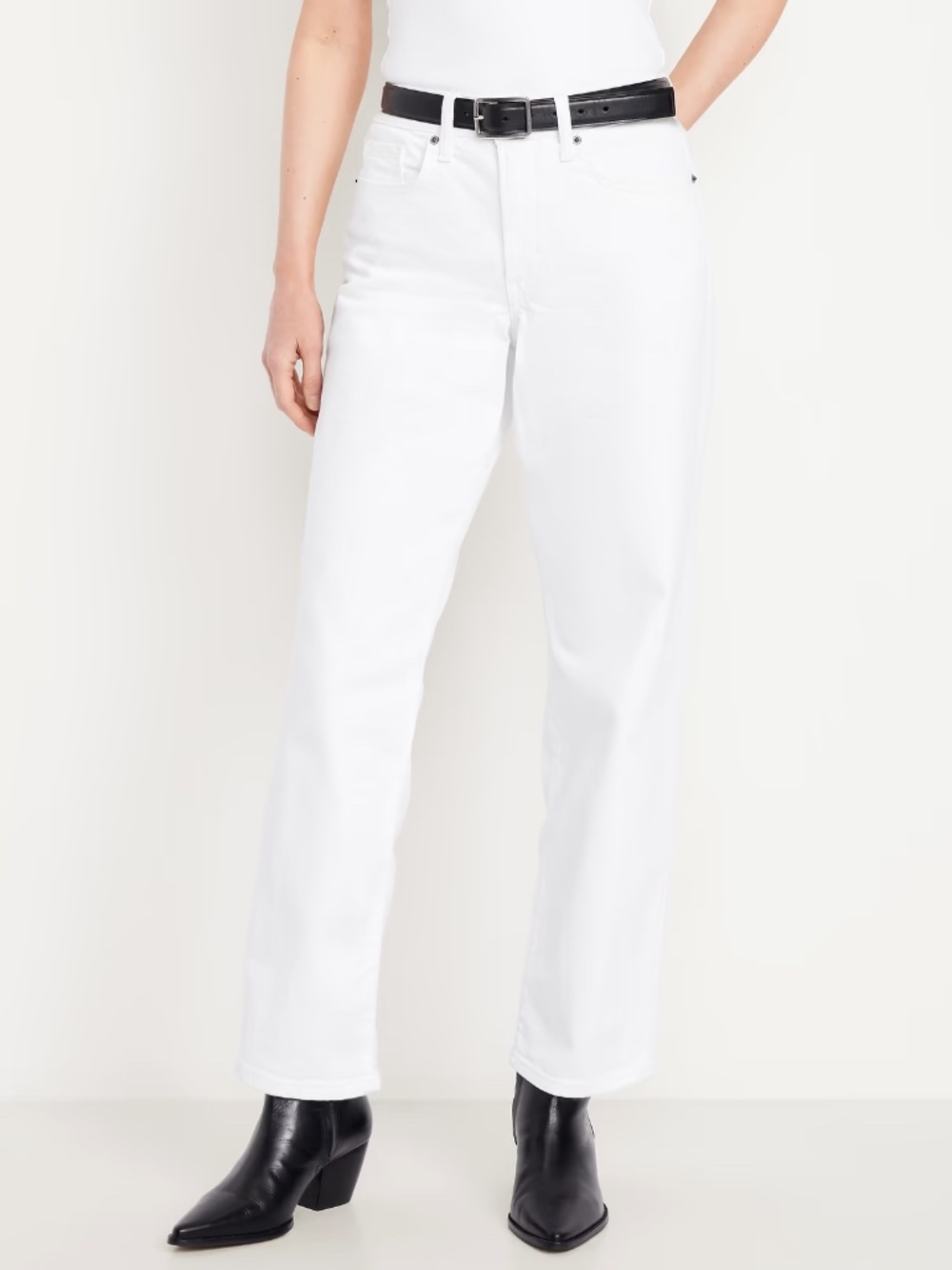 🌺 Classic Old Navy O.G. Straight High-rise White Jeans
